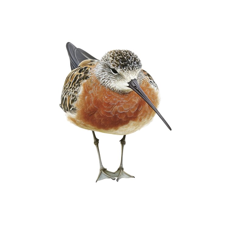 PSD ilustración de un pájaro de phalarope de cuello rojo