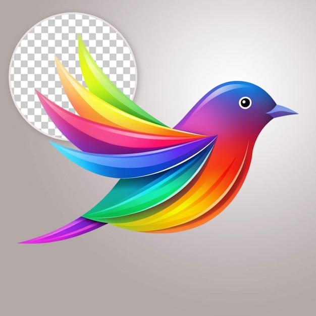 Ilustración de pájaros coloridos gradiente pájaros logotipo colorido en fondo transparente
