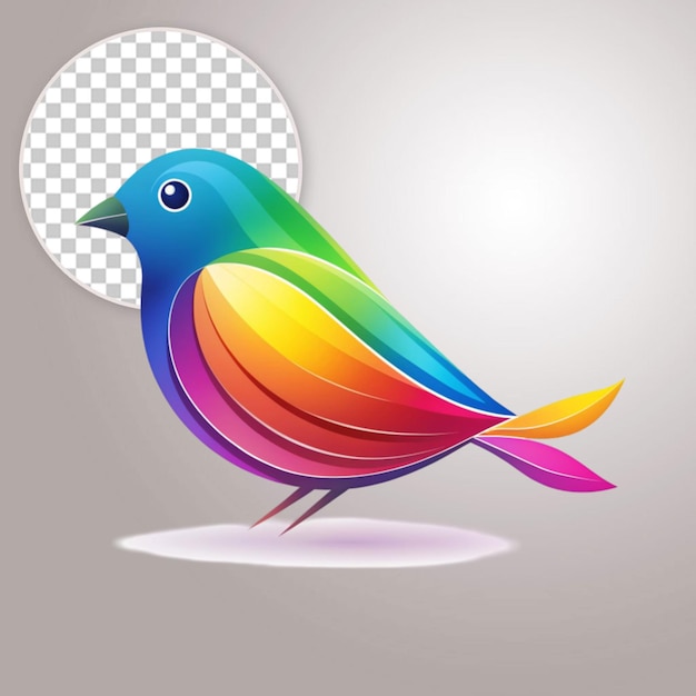 Ilustración de pájaros coloridos gradiente pájaros logotipo colorido en fondo transparente