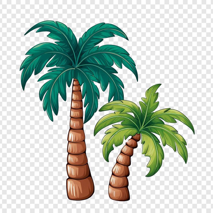 Ilustración de una palmera con fondo transparente