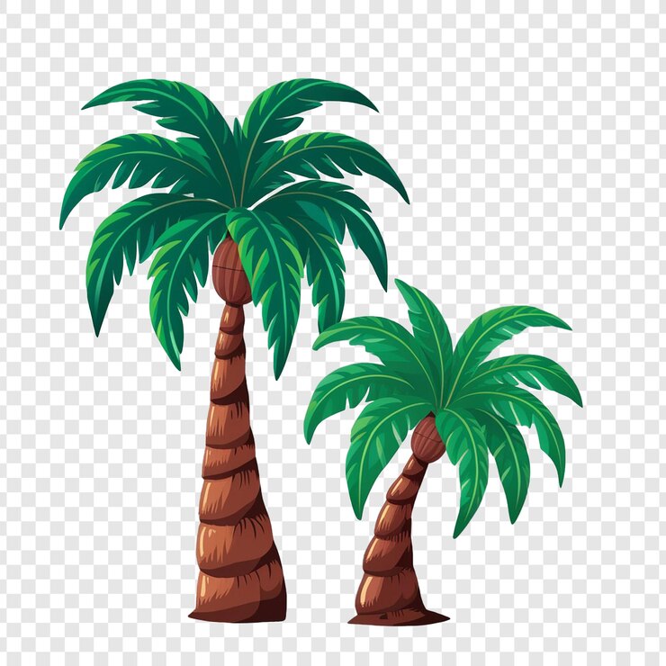 Ilustración de una palmera con fondo transparente