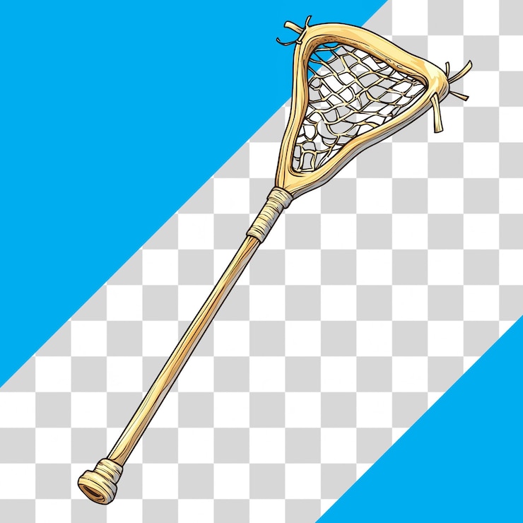 PSD ilustración del palo de lacrosse en un fondo azul