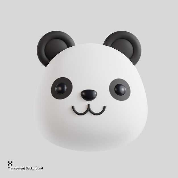 PSD ilustración de panda 3d