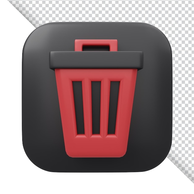 Ilustración de papelera de reciclaje 3D