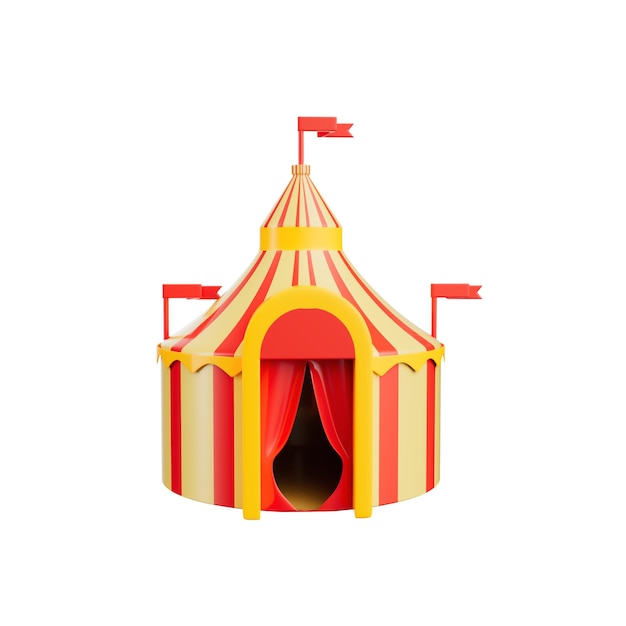 PSD ilustración del paquete de circo en 3d