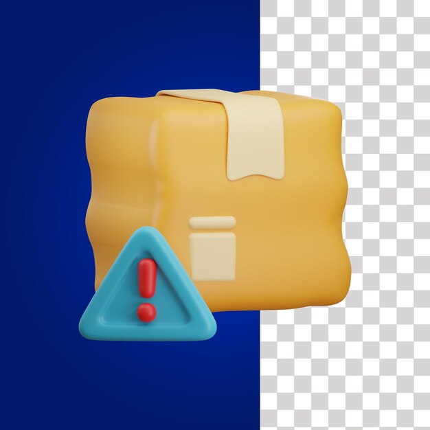 Ilustración de paquete problemático 3D