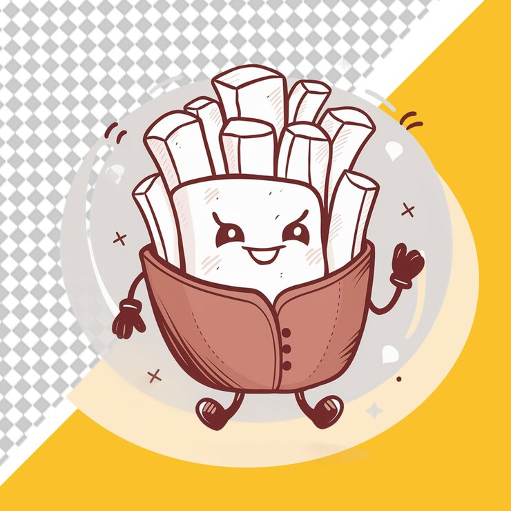 PSD ilustración de las patatas fritas en png
