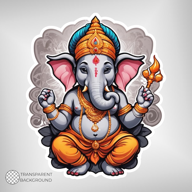 Ilustración del pequeño adhesivo de lord ganesha