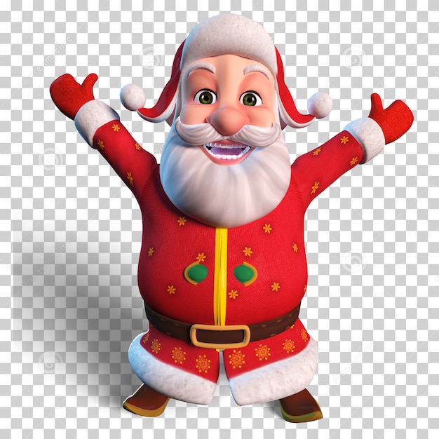 Ilustración de personaje aislado de Santa Claus animando para el diseño de Navidad