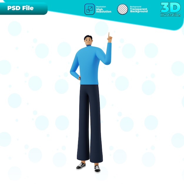 PSD ilustración de personaje de hombre de negocios 3d