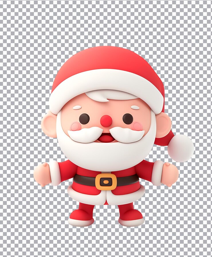 PSD ilustración de personaje de papá noel png aislado en fondo transparente