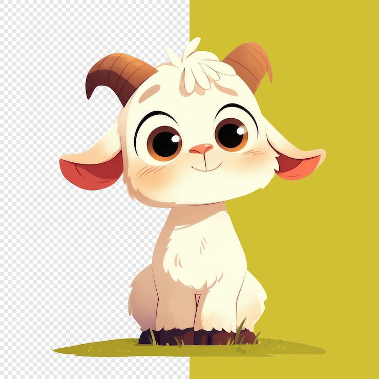 PSD ilustración de personajes de dibujos animados de animales cabras