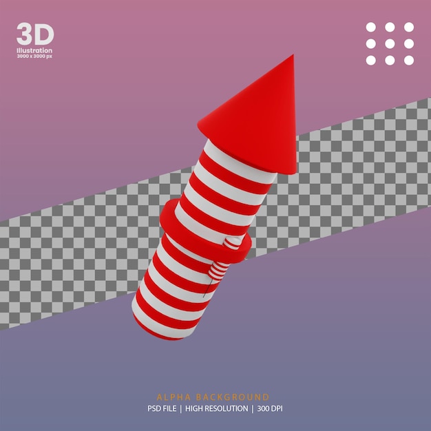 Ilustración de petardos de renderizado 3D