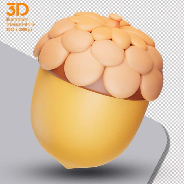 Ilustración de piña 3d sobre fondo aislado