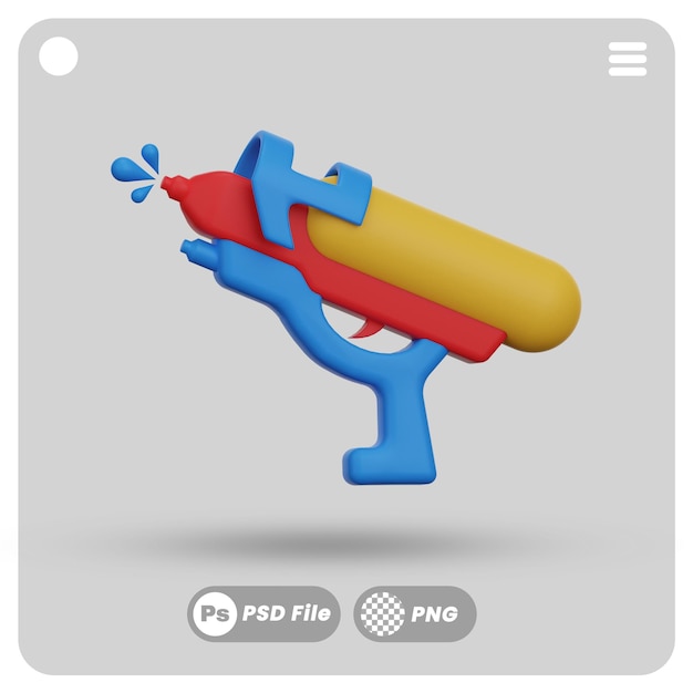 Ilustración de pistola de agua de juguete 3D