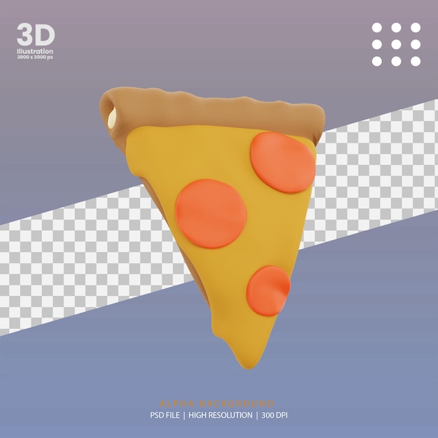 ilustración de pizza de renderizado 3d