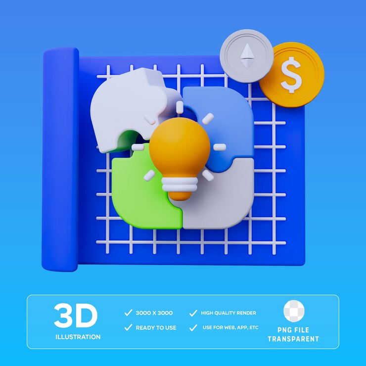 Ilustración del plan de inversión 3D