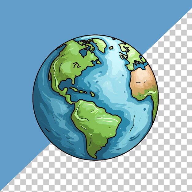 PSD ilustración del planeta tierra en png