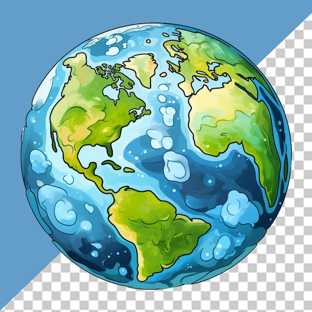 PSD ilustración del planeta tierra en png