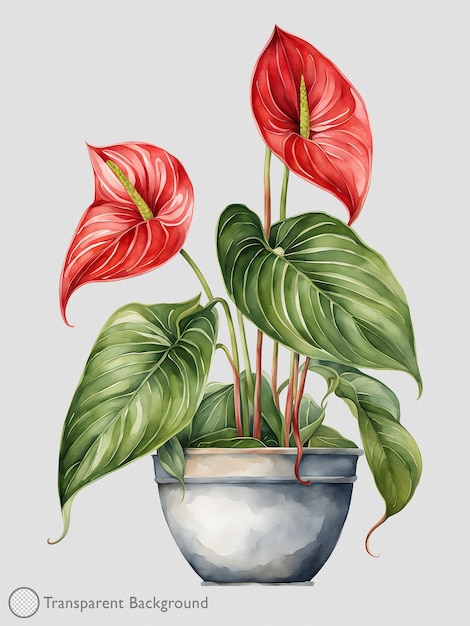 PSD ilustración de plantas en acuarela