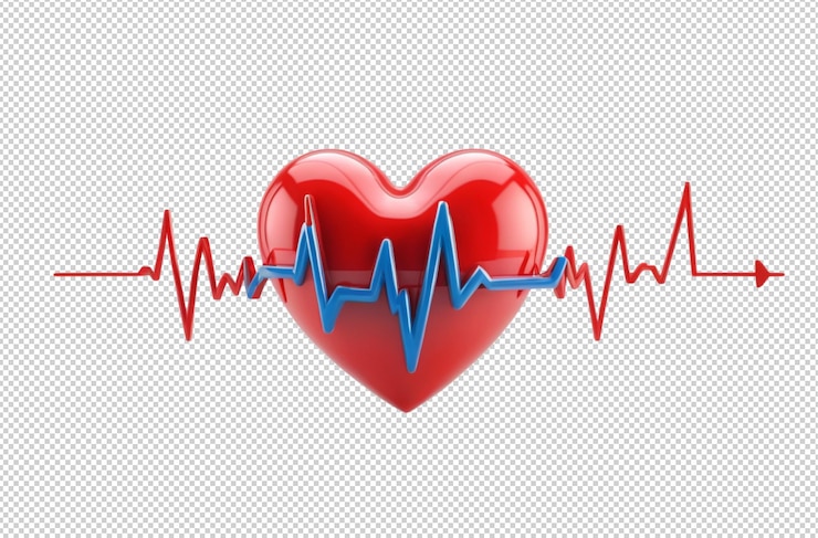 PSD ilustración en plástico 3d de un corazón vibrante