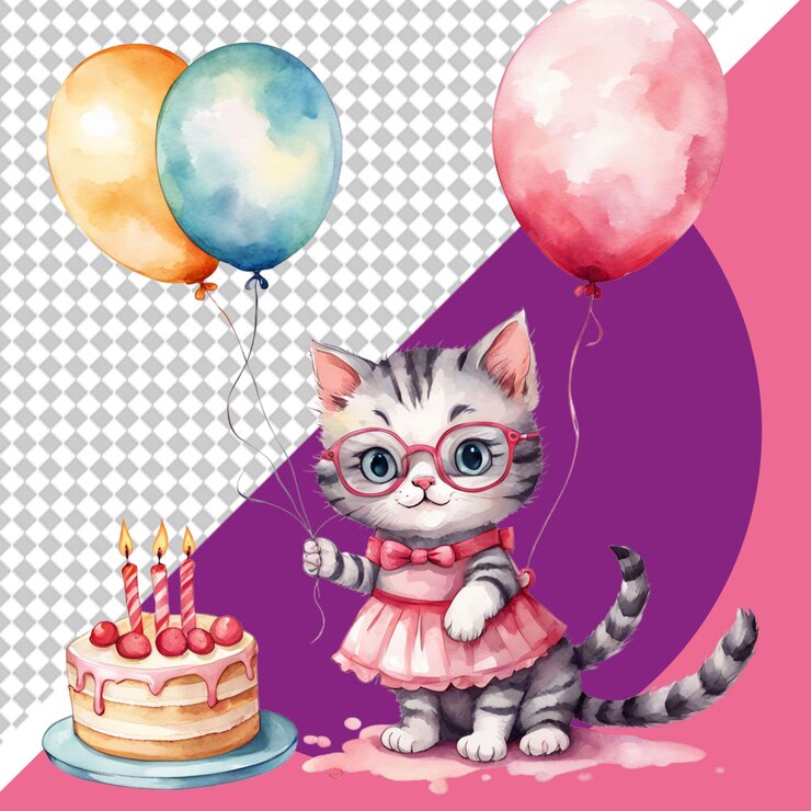 PSD ilustración en png de un gato lindo
