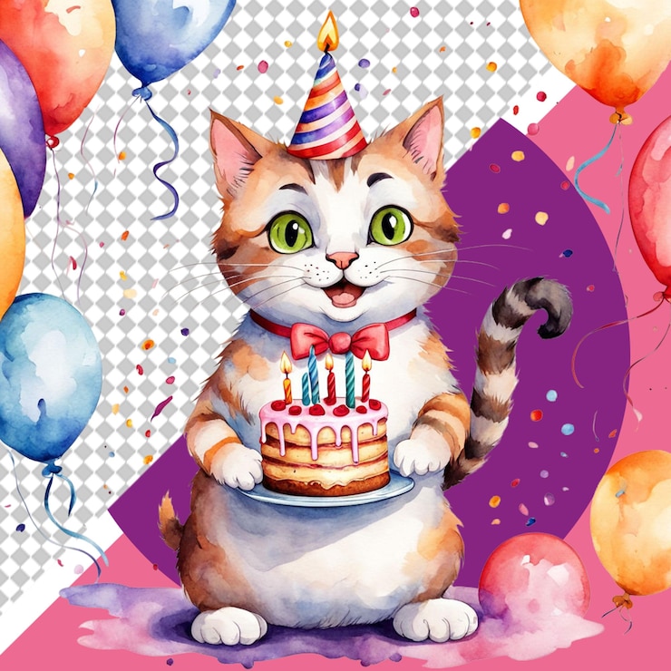 PSD ilustración en png de un gato lindo