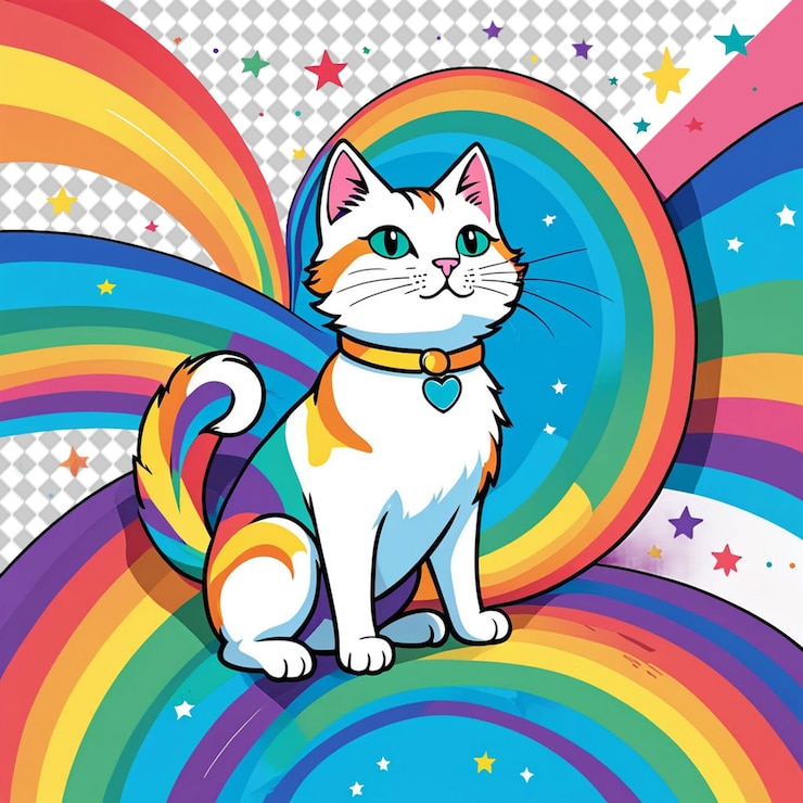 PSD ilustración en png de un gato lindo