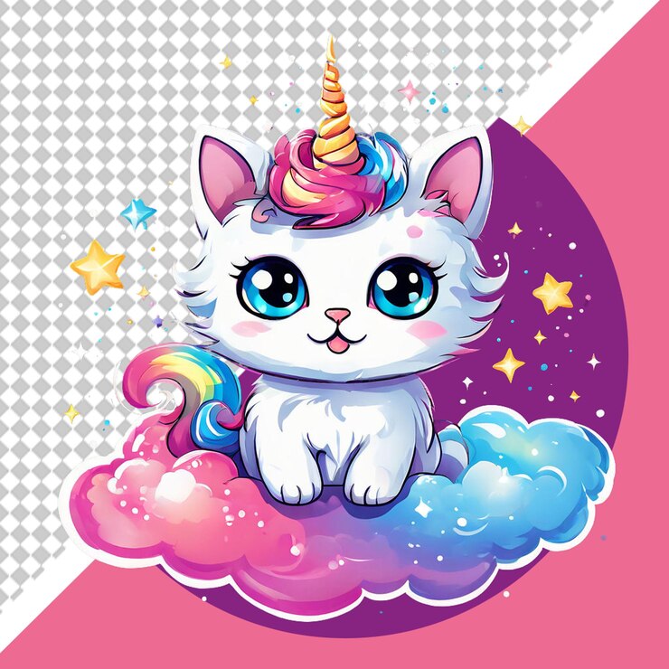 PSD ilustración en png de un gato lindo