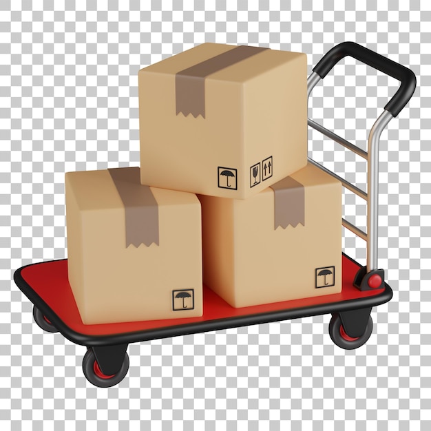 Ilustración del portador de la caja de renderizado 3D