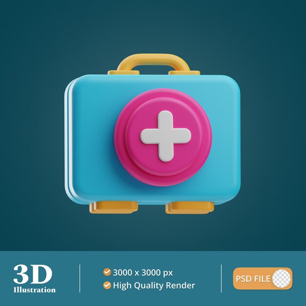 Ilustración de primeros auxilios del hospital 3d