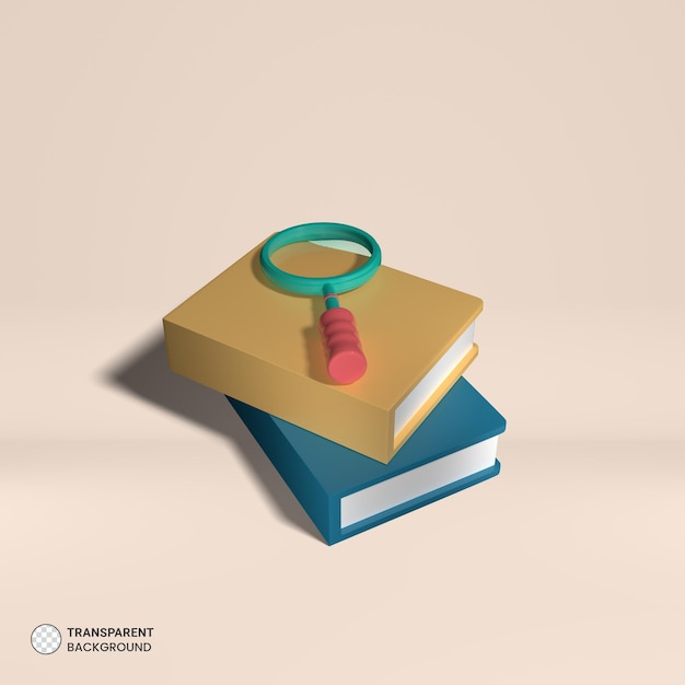 Ilustración de procesamiento 3d aislado de icono de lupa