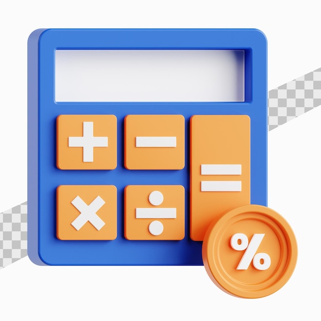 Ilustración de procesamiento 3D de calculadora