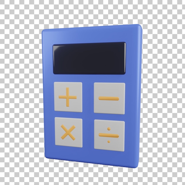 PSD ilustración de procesamiento 3d de calculadora