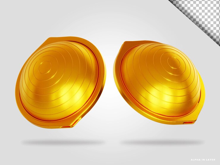 PSD ilustración de procesamiento 3d de estabilizador de equilibrio dorado aislado