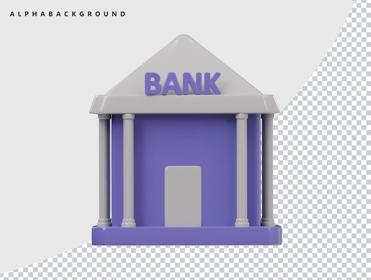 PSD ilustración de procesamiento 3d de icono de banco