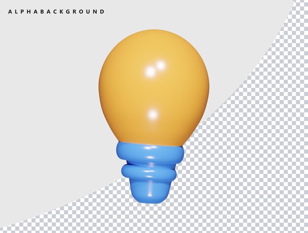Ilustración de procesamiento 3d de icono de bombilla