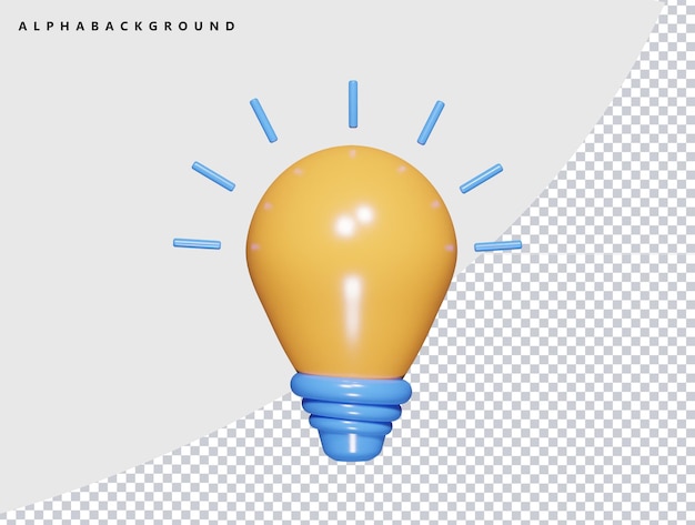 Ilustración de procesamiento 3d de icono de bombilla