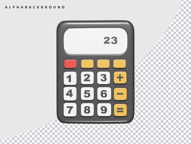 Ilustración de procesamiento 3d de icono de calculadora