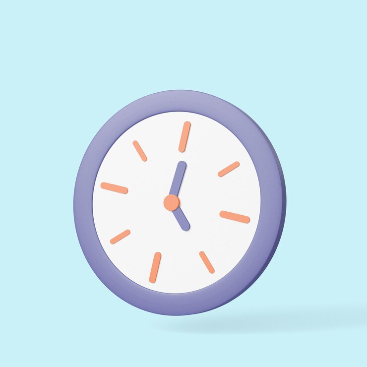 PSD ilustración de procesamiento 3d de icono de reloj