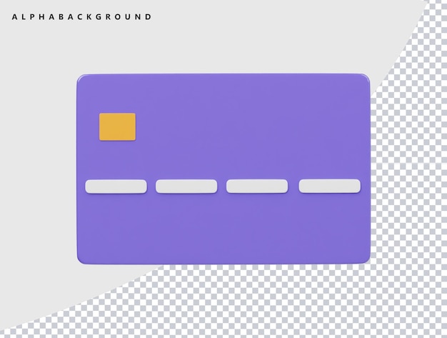Ilustración de procesamiento 3d de icono de tarjeta bancaria