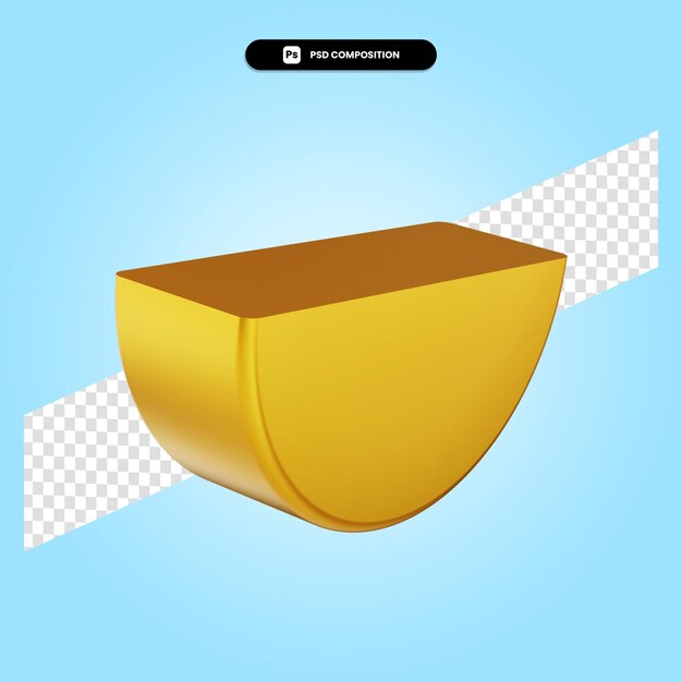 Ilustración de procesamiento 3d de medio disco aislado