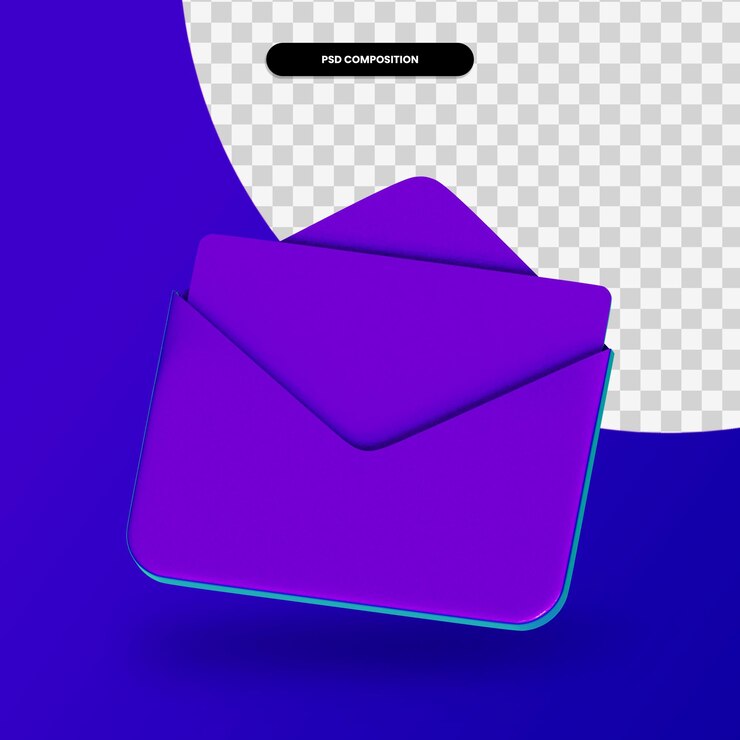 PSD ilustración de procesamiento 3d de mensaje abierto aislado