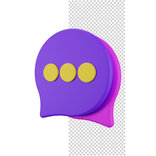 Ilustración de procesamiento 3d de signo de burbuja de chat