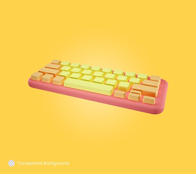 PSD ilustración de procesamiento 3d de teclado de computadora