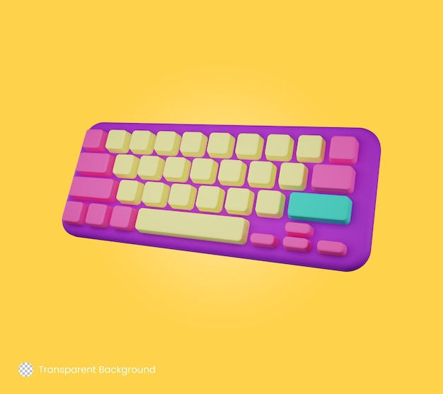 PSD ilustración de procesamiento 3d de teclado de computadora