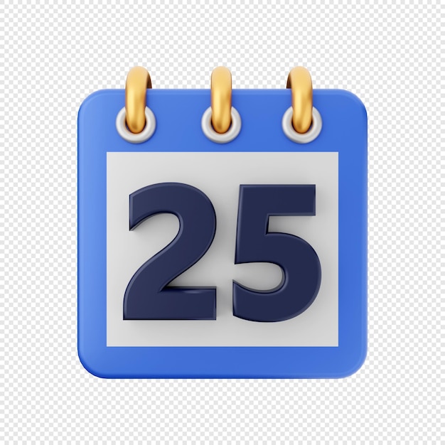 Ilustración de programación de fecha de icono de calendario 3D