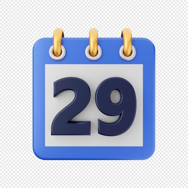 Ilustración de programación de fecha de icono de calendario 3D