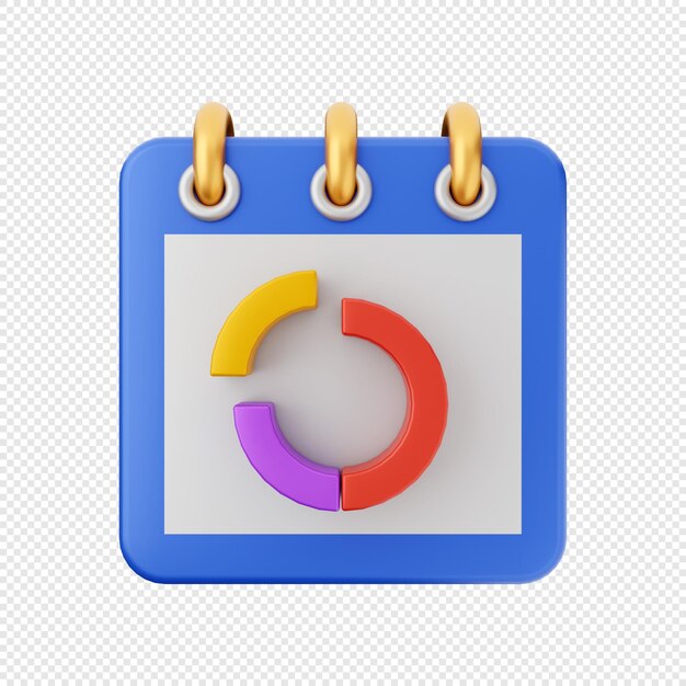 Ilustración de programación de fecha de icono de calendario 3D