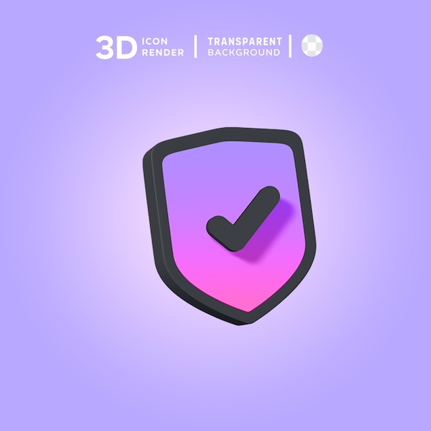 PSD ilustración de protección 3d que muestra el icono 3d de color aislado